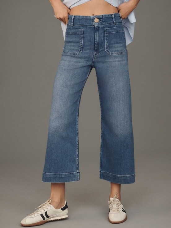 Maeve Denim - Maeve The Colette Crop High-Rise Wide-Leg Jean 26 Anthropologie Denim